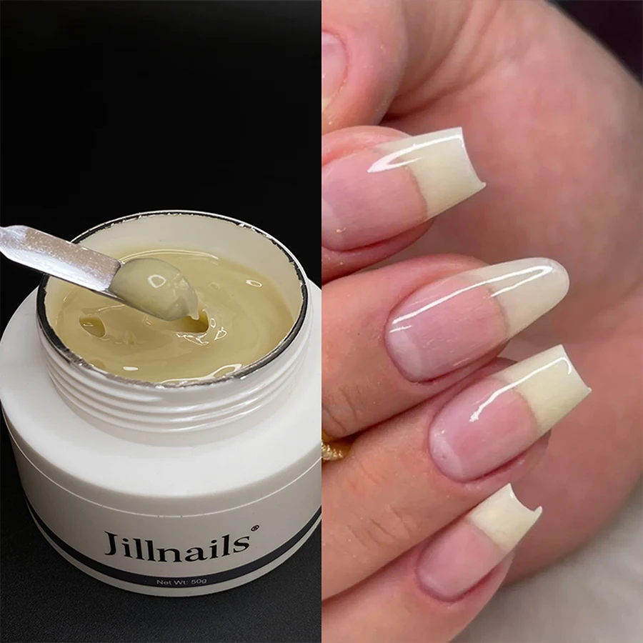 Jillnails Jelly Gel Nails Builder UV-Gel 50 g für Nagelverlängerung, harte, weiche Creme, UV-LED 50 ml