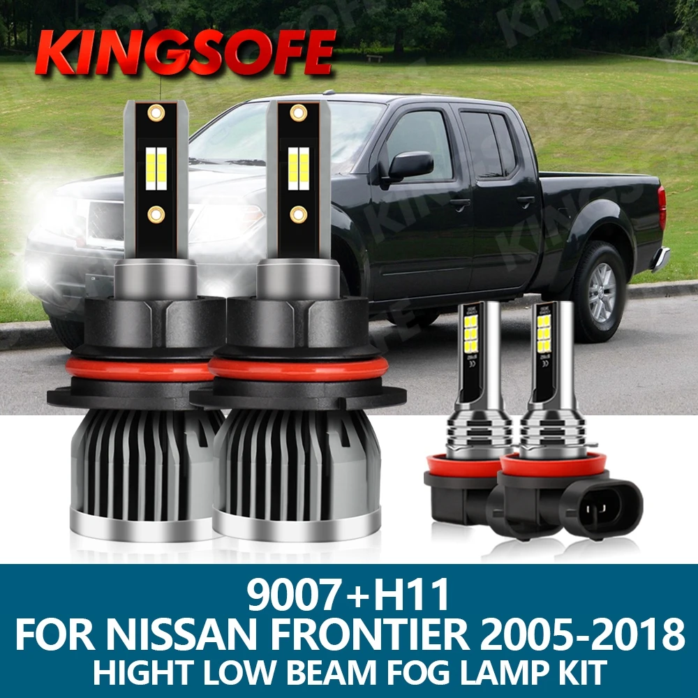 

4Pcs LED Headlight 9007 H11 Car Light 26000Lm 110W CSP Chips Hight Low Beam Bulbs Fog Light Kit For Nissan Frontier 2005-2018