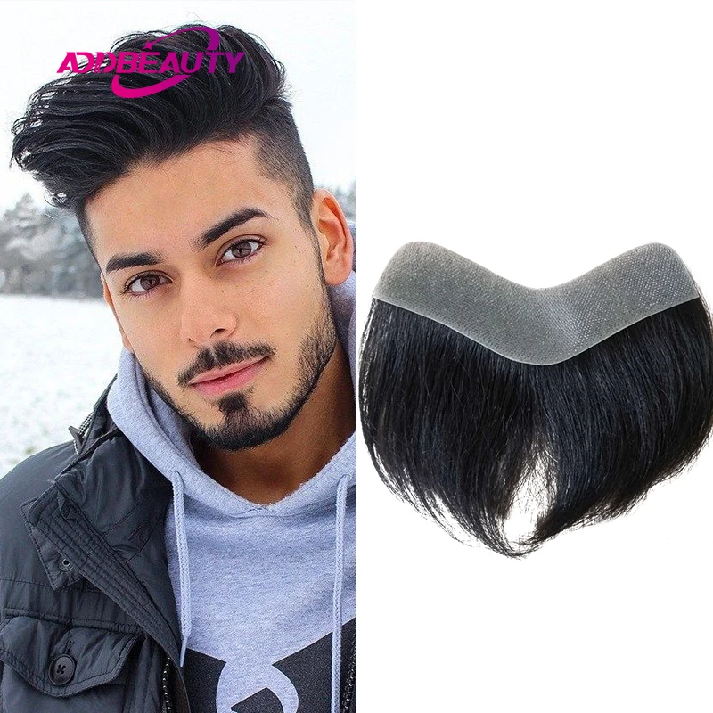 Men Toupee Human Hair Wigs Hairpiece Vloop Front Toupee for Men Thin Skin PU Men Wigs 6inch Remy Hair Replacement Natural Color