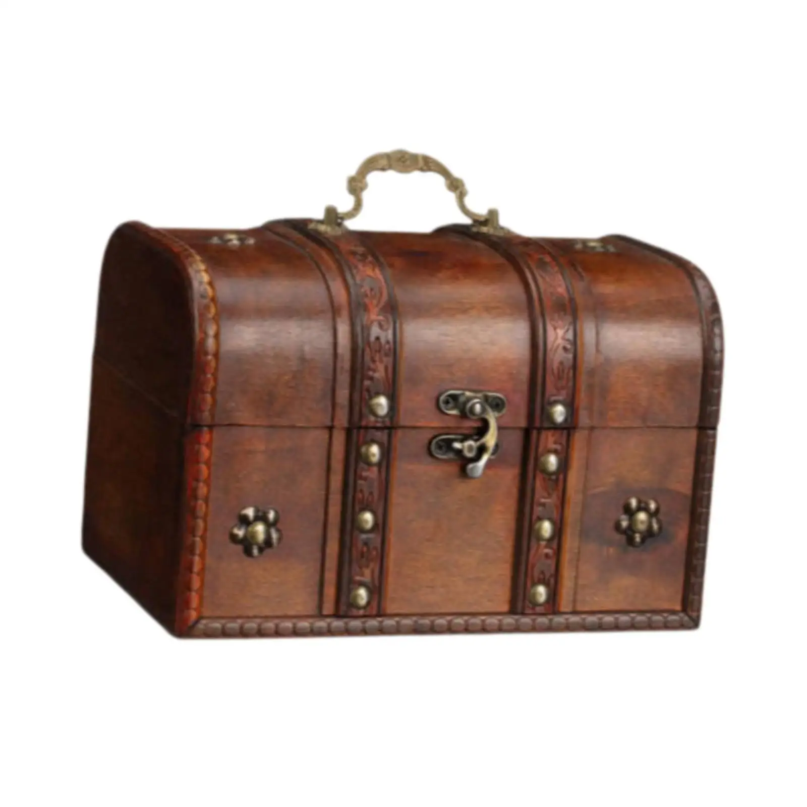 

Деревянная шкатулка для драгоценностей, орнамент, декоративная брелок для хранения ювелирных изделий, сундук с сокровищами, чехол для церемонии, свадьбы, Рождества, Рождества