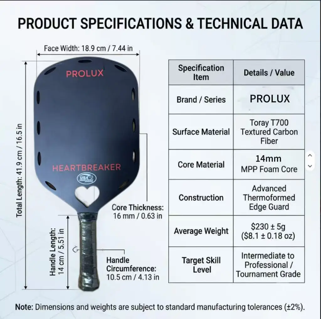 Top PRO 3.0 Pickleball Paddle T700 Carbon Fiber 16mm Training Approved Adults pro v kevlar USAPA thermoformed pickleball paddle