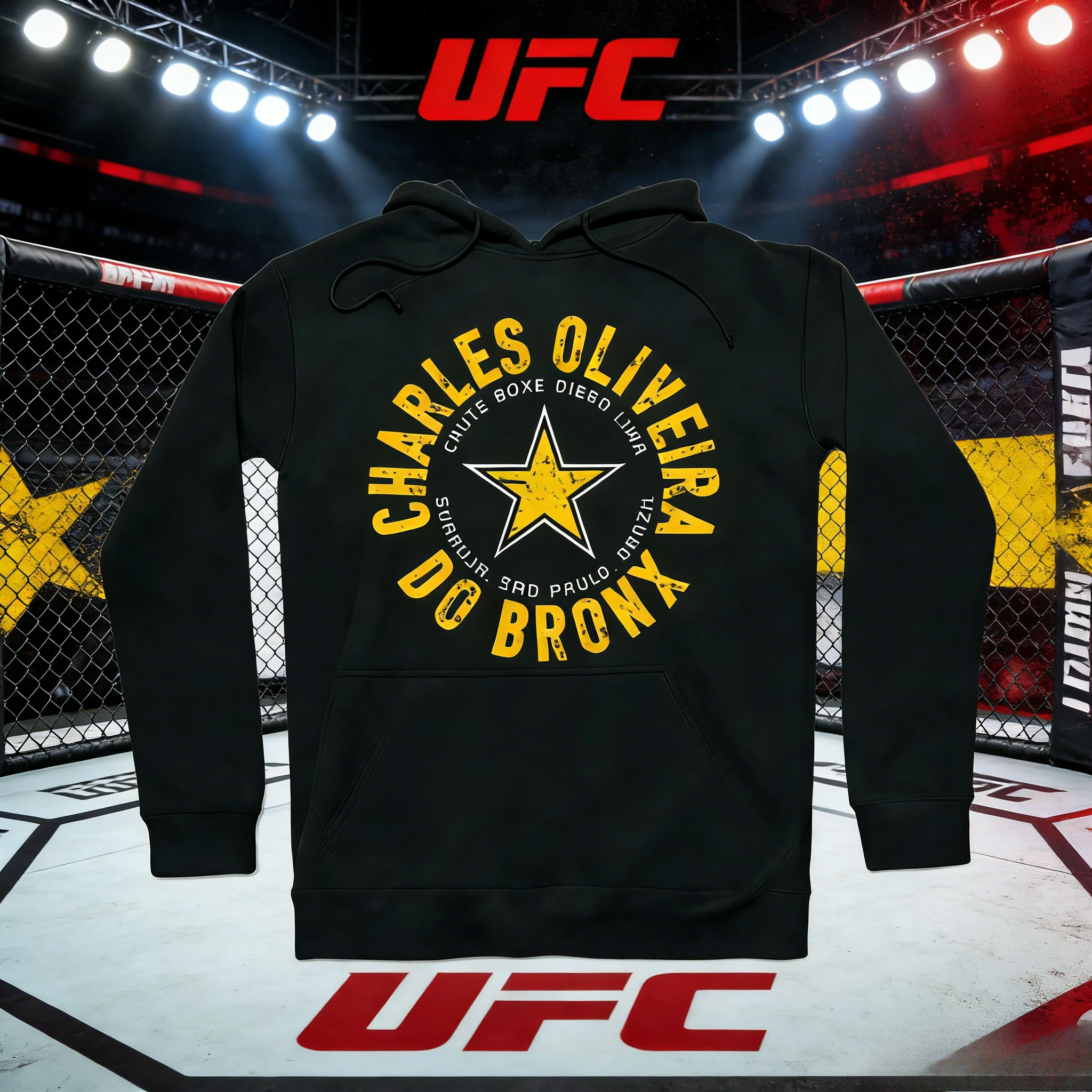 

Коллекция UFC Charles Oliveira — осень/зима 2026, толстовка из чистого хлопка с принтом, 100% подходит для мужчин и женщин