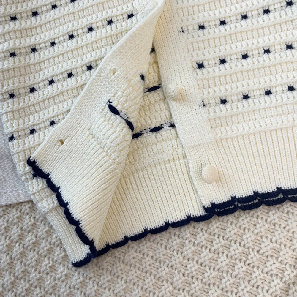 Herbst- und Winterkleidung für Mädchen: Langärmeliger Strickpullover, Strickjacke + Plissierter Kurzrock, Süße und Niedliche Prinzessinnenkleidung für Kinder – Detail 6
