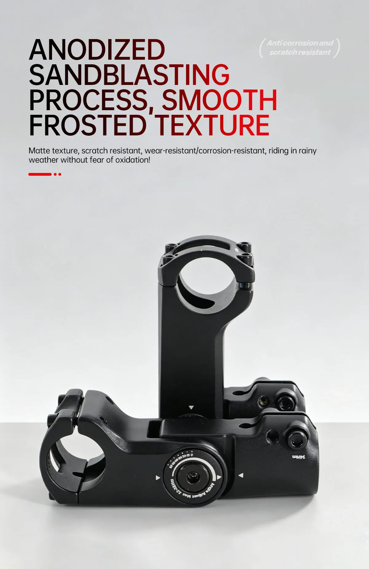 TESNO Verstellbarer Vorbau für Fahrräder mit interner Kabelführung 0-60° ° Rise 60/90mm MTB Road 28,6mm Gabel 31,8mm Lenkererhöhung – Detail 9
