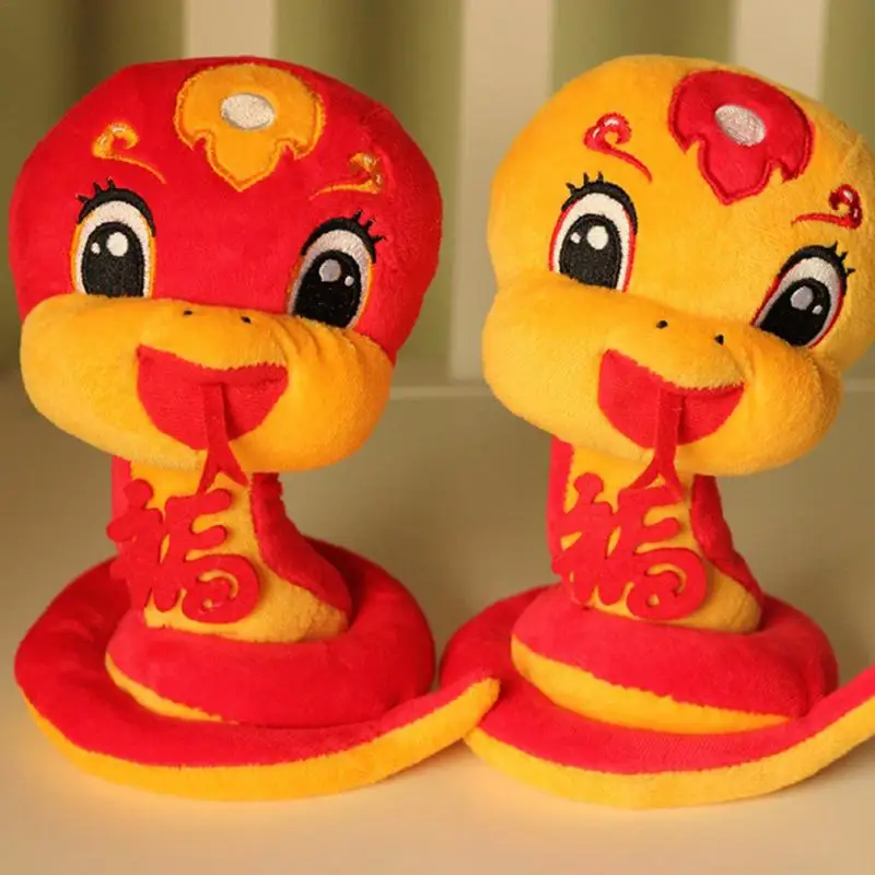 2025 ano novo chinês mascote tradicional dos desenhos animados cobra boneca de pelúcia pingente amarelo verde vermelho cobra pythons brinquedo de pelúcia decoração para casa