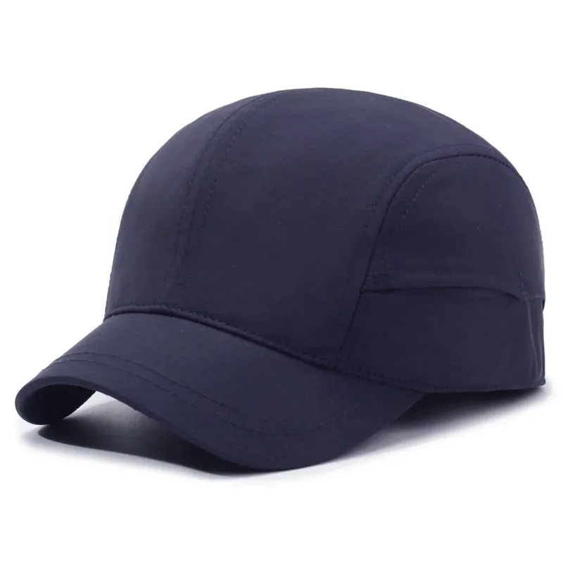 2026 Kurzbrim-Baseballkappe in Unifarbe, Leichtgewichtig, Schnelltrocknend, Polyester, Verstellbarer Schnallenverschluss, Sonnenschutz, Atmungsaktiv – Detail 7