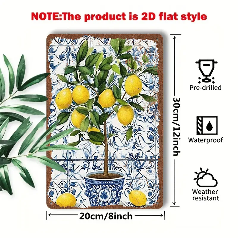 2D Flat, 1pc 2D [Flat] Metal Sign Vintage Tin Painting 