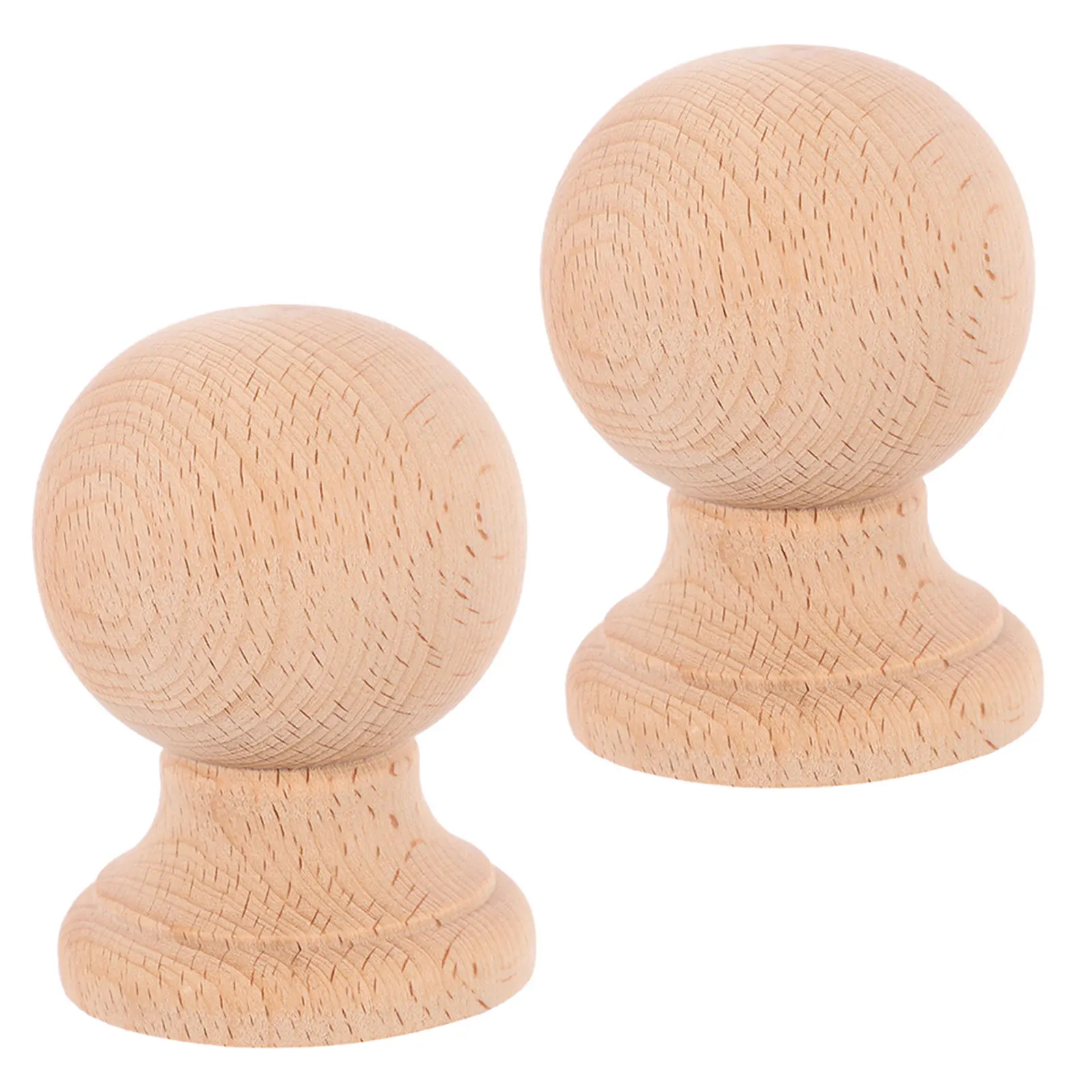 

2Pcs Solid Wood Roman Column Finials Unfinished Hardwood Stair Post Caps Bed Finials Decorative Wood Baluster Fence Gate Toppers