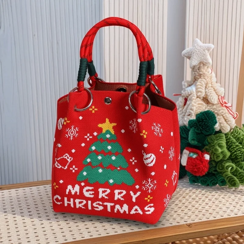 Christmas Gift With Hand Gift Practical Handbag Lunch Box Bag