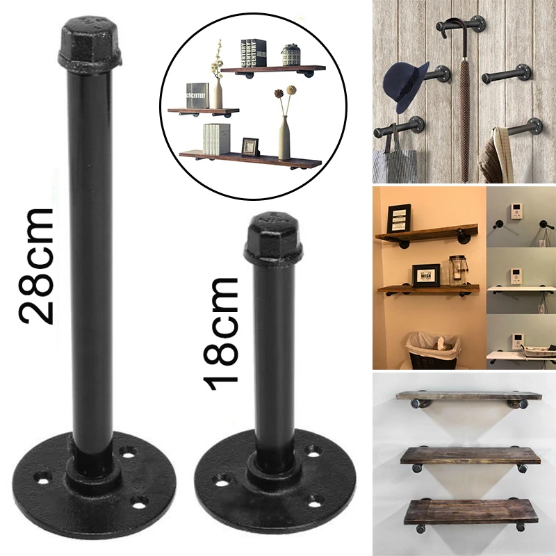 Wall Storage Shelf Holder Brackets With Screw Book Shelving Industrial Steampunk Iron Pipe Furniture Shelves Holder Racks