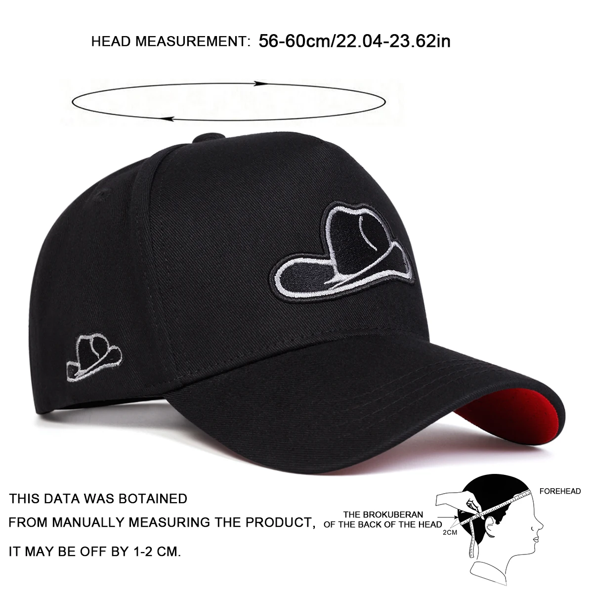 Unisex-Mütze, bestickte Baseballkappen, Frühling und Herbst, für den Außenbereich, verstellbare Freizeithüte, Sonnenschutzhut, Sportkappe – Detail 6