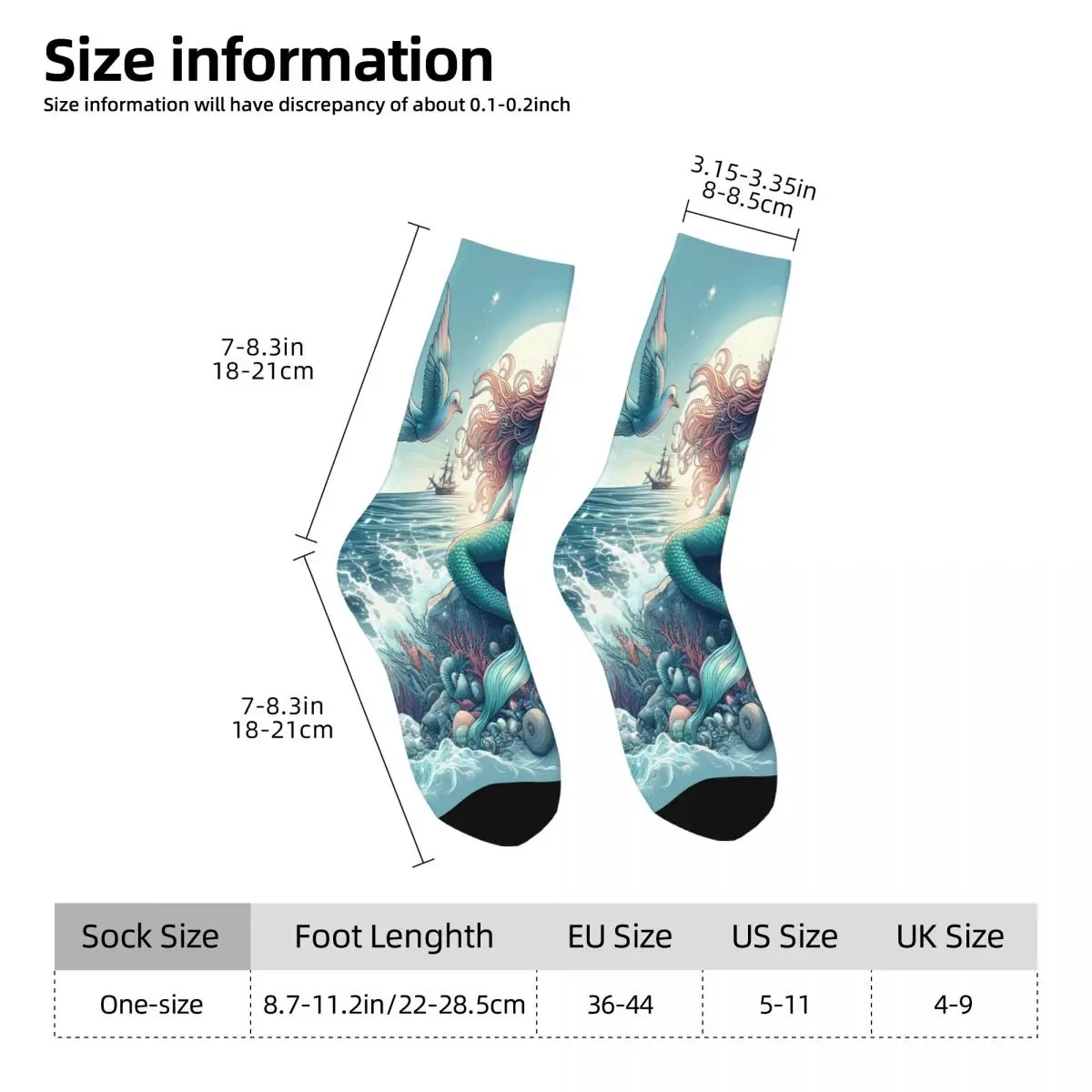 Mermaid Sock Printed Man Polyester