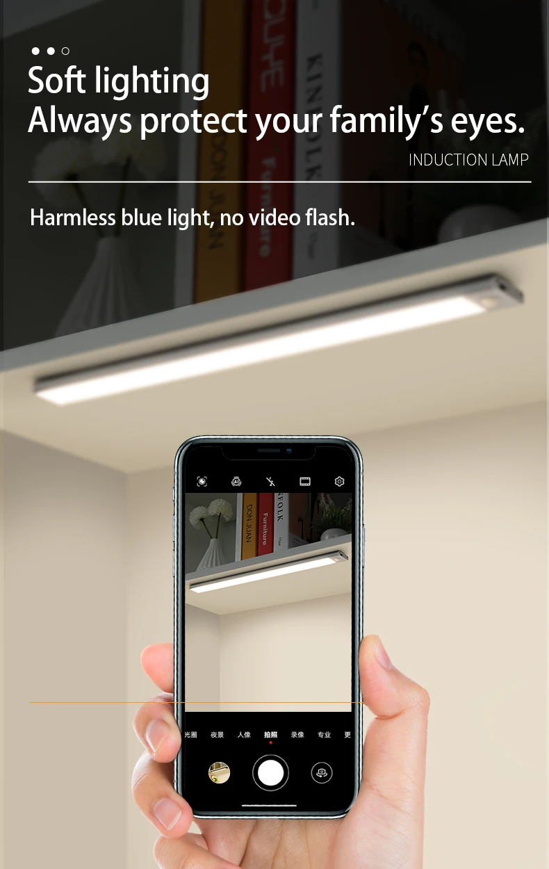 LED Night Light Motion Sensor Light Wireless USB led Cabinet Night Wardrobe Lamp For Kitchen Cabinet Bedroom Wardrobe Sensor LED
