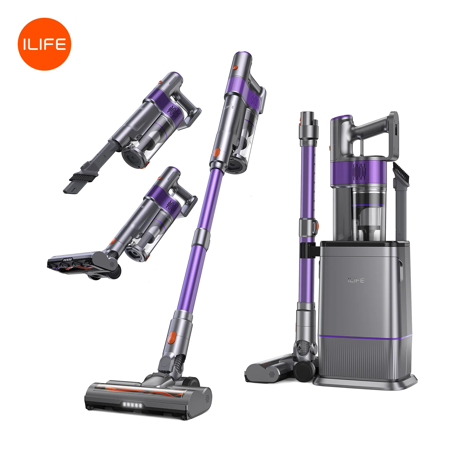 ILIFE H90 Pro, Nueva Aspiradora de Mano con Estación de Carga y Recolección de Polvo 2 en 1, Succión Potente y Bajo Ruido, Perfecta para Pelo de Mascotas