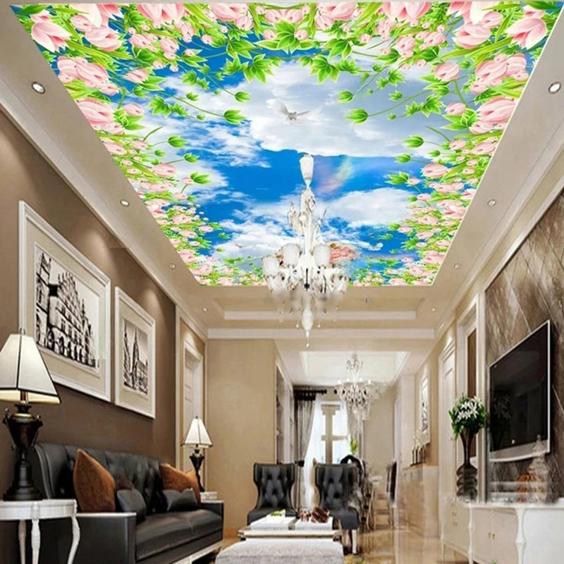 MU8464 Photo Wallpaper Pastoral Feather Floral Flowers Wall Art Mural Wall Paper Living Room TV Background Bedroom Home Decor