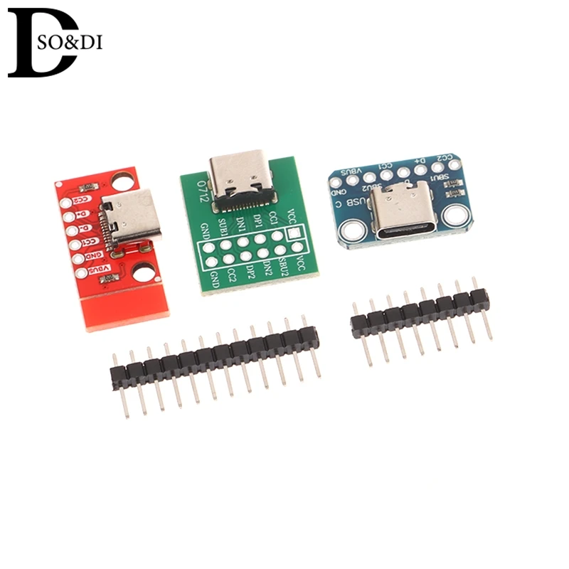 Adaptateur de prise femelle de type C pour souder le câble métallique, prise de support de carte PCB, connecteur USB 3.1, 16 broches