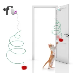 Hanging Cat Toy Interactive Automatic Teaser Cats String Toys Hanging Door Kitten Game Toy Random Swing Cat Catching Sticks