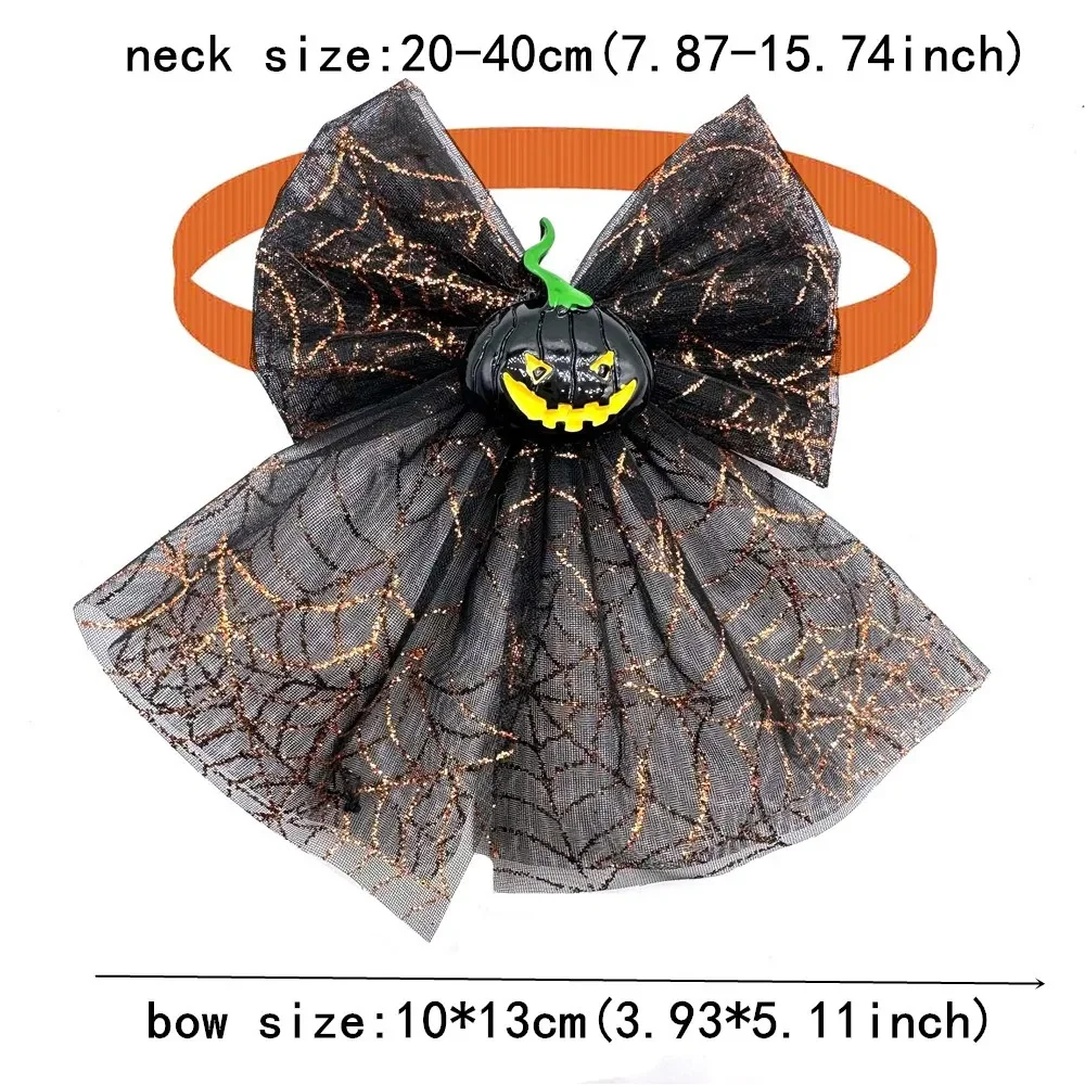 30/50pcs Halloween Yarn Style Pet Dog Bow Ties Color Small Dog Adjustable Grooming Accessories Collar Pet Products