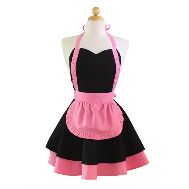 Jananese Sexy Woman Tool for Couples Maid Outfit Kawaii Dress Restaurant  Short Color Coffee Shop Lovely Bow Lace Kitchen Apron