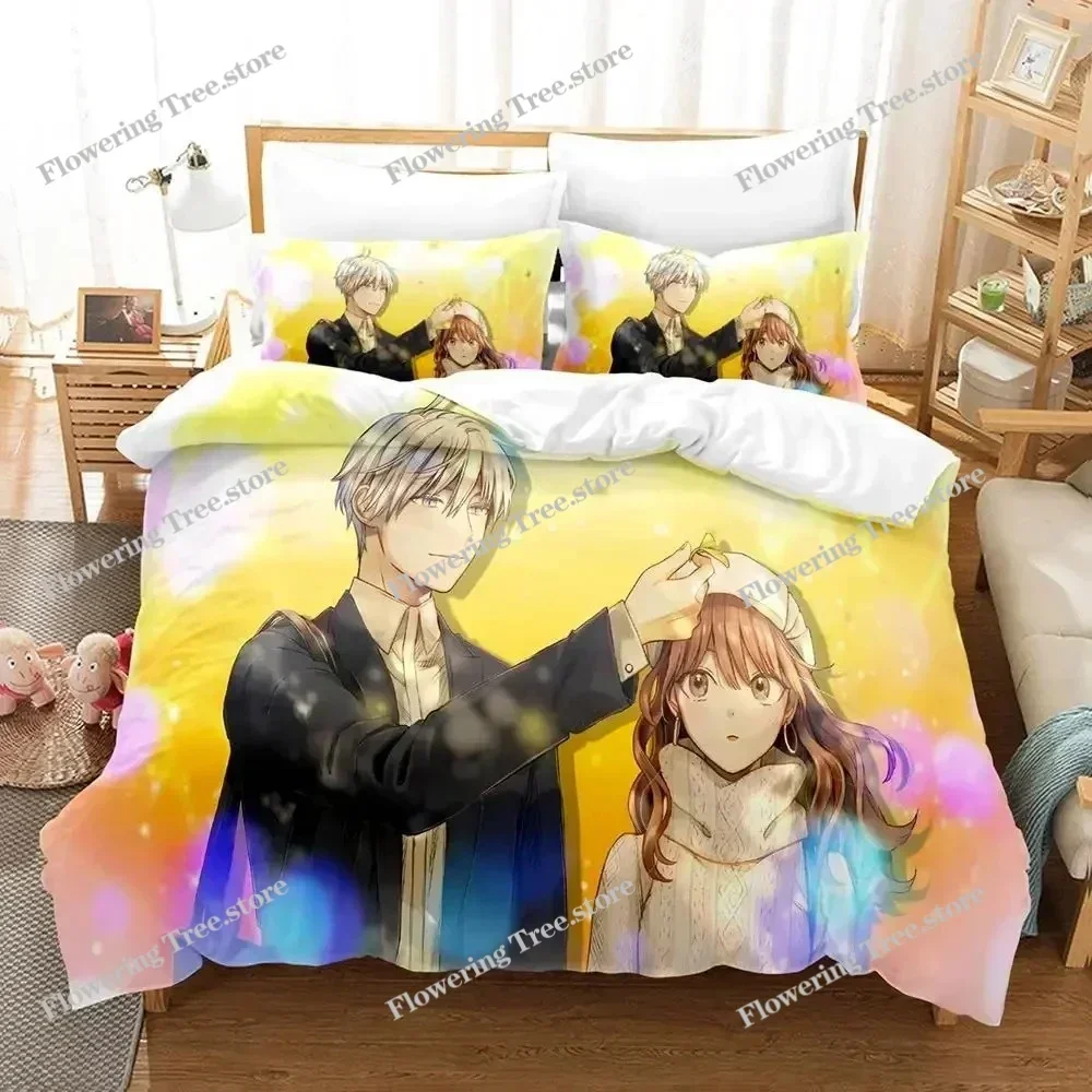 Anime Ice Guy and His Cool Female Colleague Bedding Set Boys Girls Twin Queen Size Duvet Cover Pillowcase Bed Kids Adult029