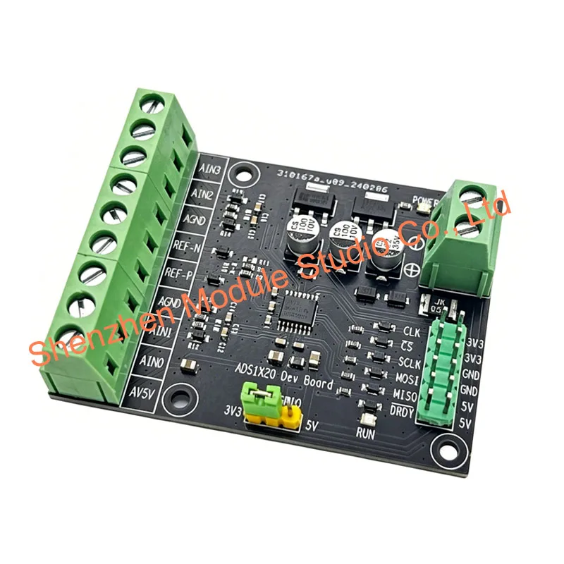 High Precision 24-Bit ADC Module ADS1220, Supports Bridge Sensor, Temperature Measurement, Thermocouple, RTD, 2/3/4-Wire Sensor