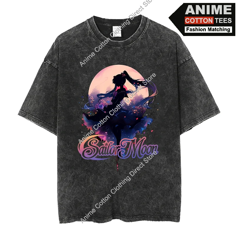 

Anime Beautiful Girl Warrior T-shirt T Shirt y2k Harajuku Casual Unisex Oversized Loose Tees Cotton Washed Vintage T Shirt