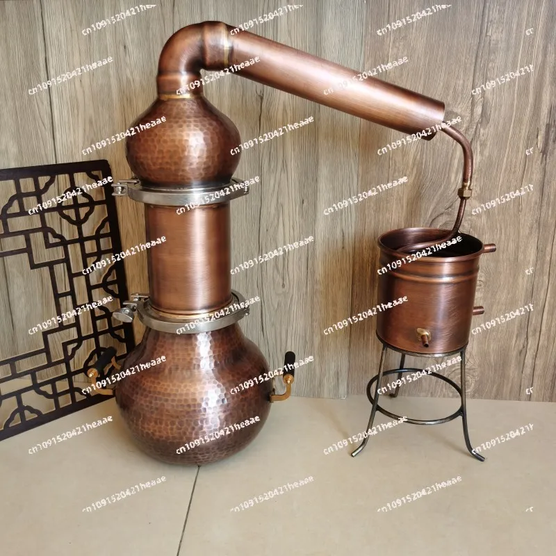

Suitable for household small hydrosol distiller essential oil refiner ancient pure copper distiller red copper purification