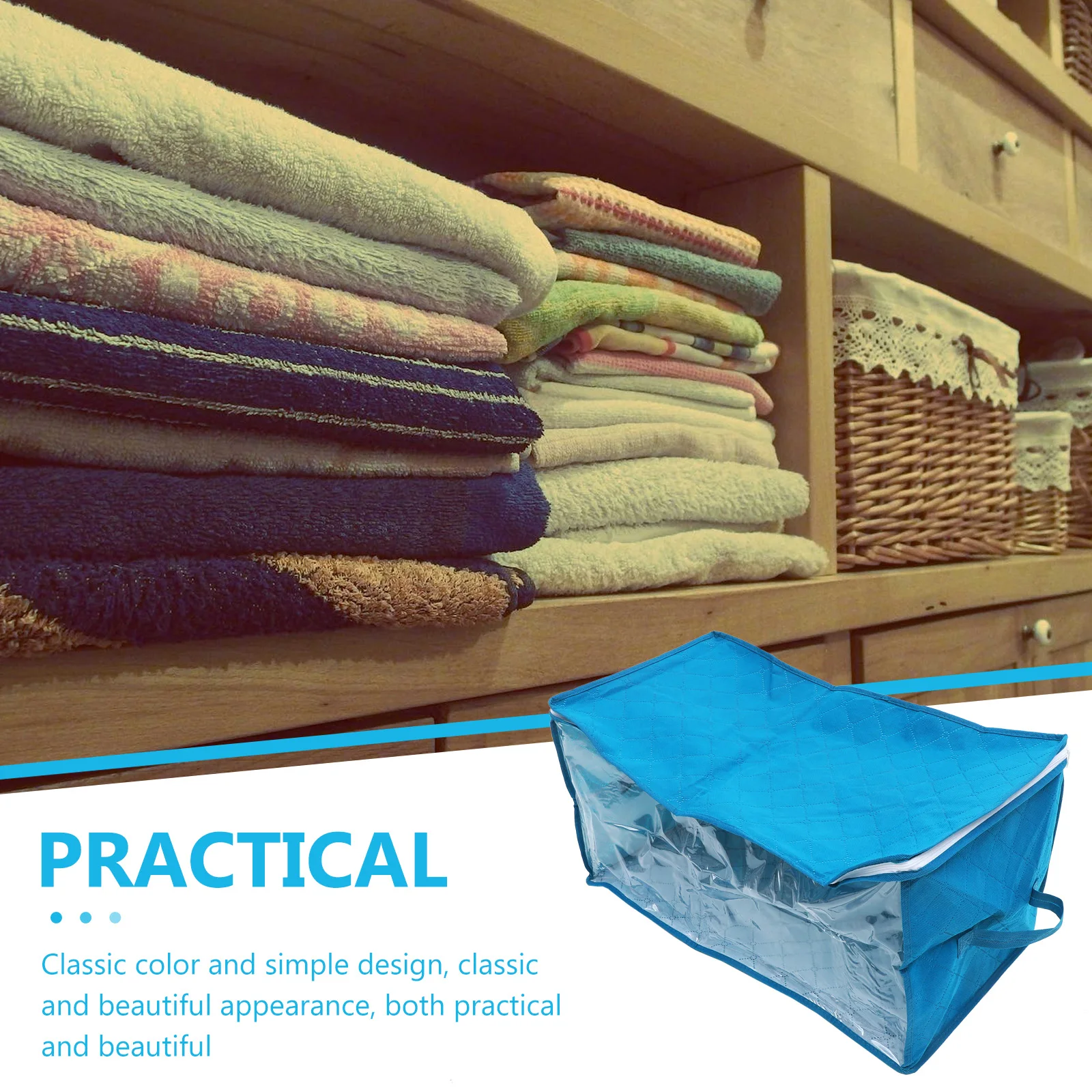 

Spacious Quilt Storage Bag Foldable Clothes Organizer With Clear Window For Bedding Blankets Clothes Home Storage//