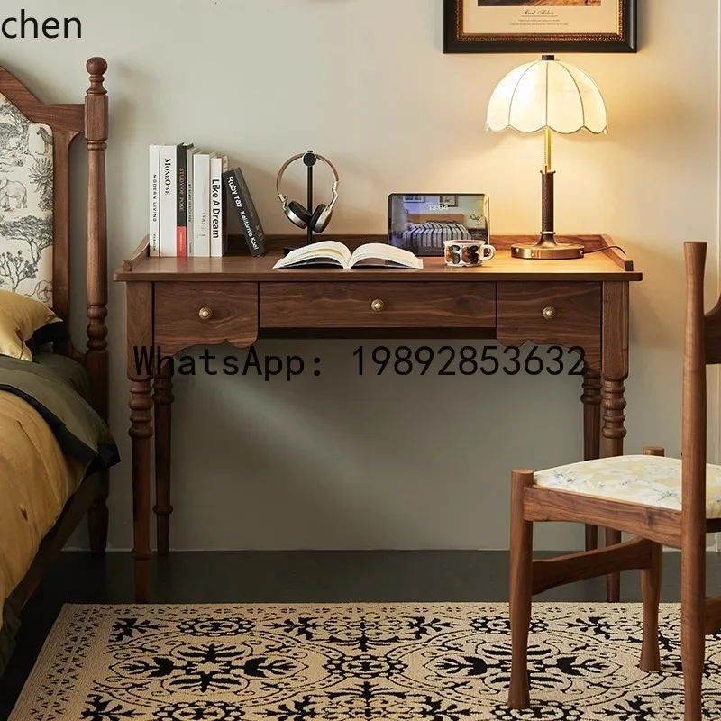 

retro dresser desk integrated study writing table solid wood makeup table