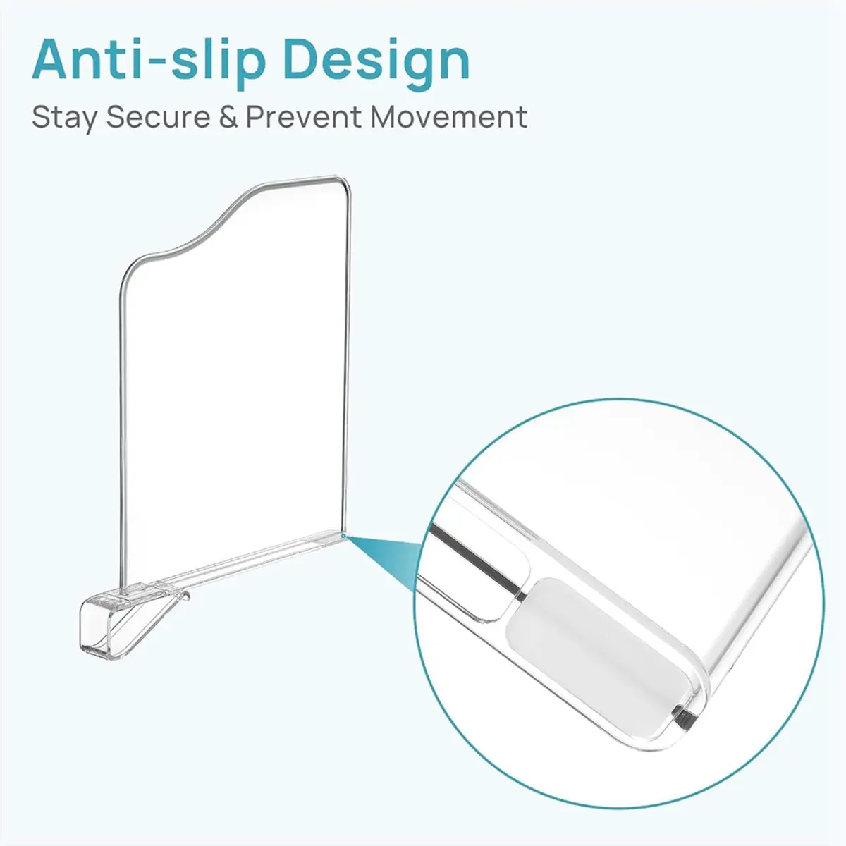 4 Pack Clear Shelf Dividers 7.5