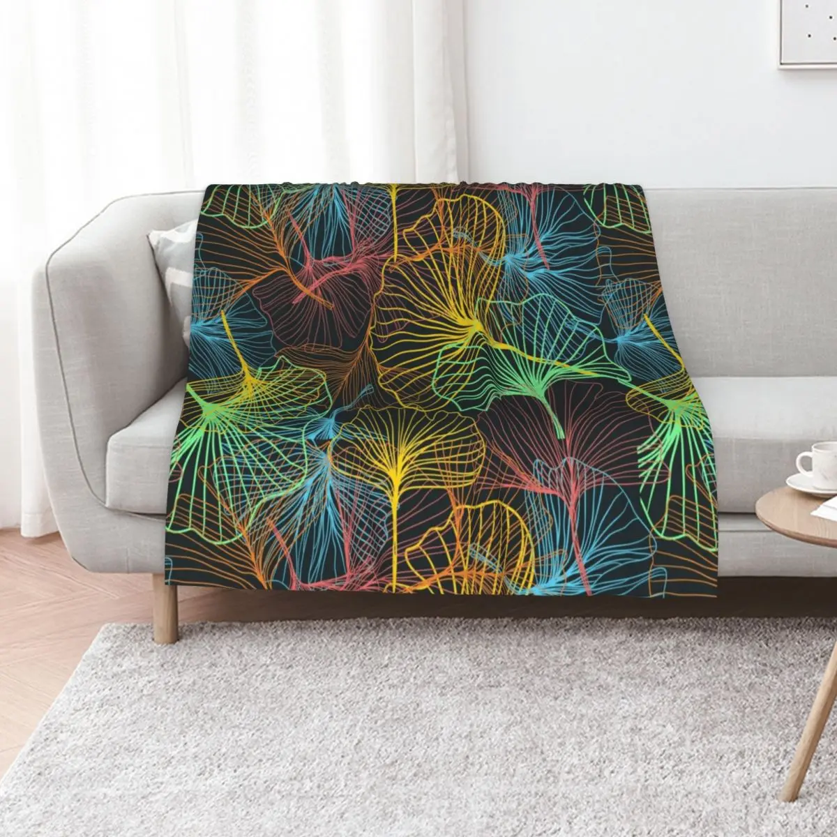 

Super Colored Leafs Tree Plant Floral Pattern Background Throw Blanket Thermal Cute Plaid valentine gift ideas Blankets