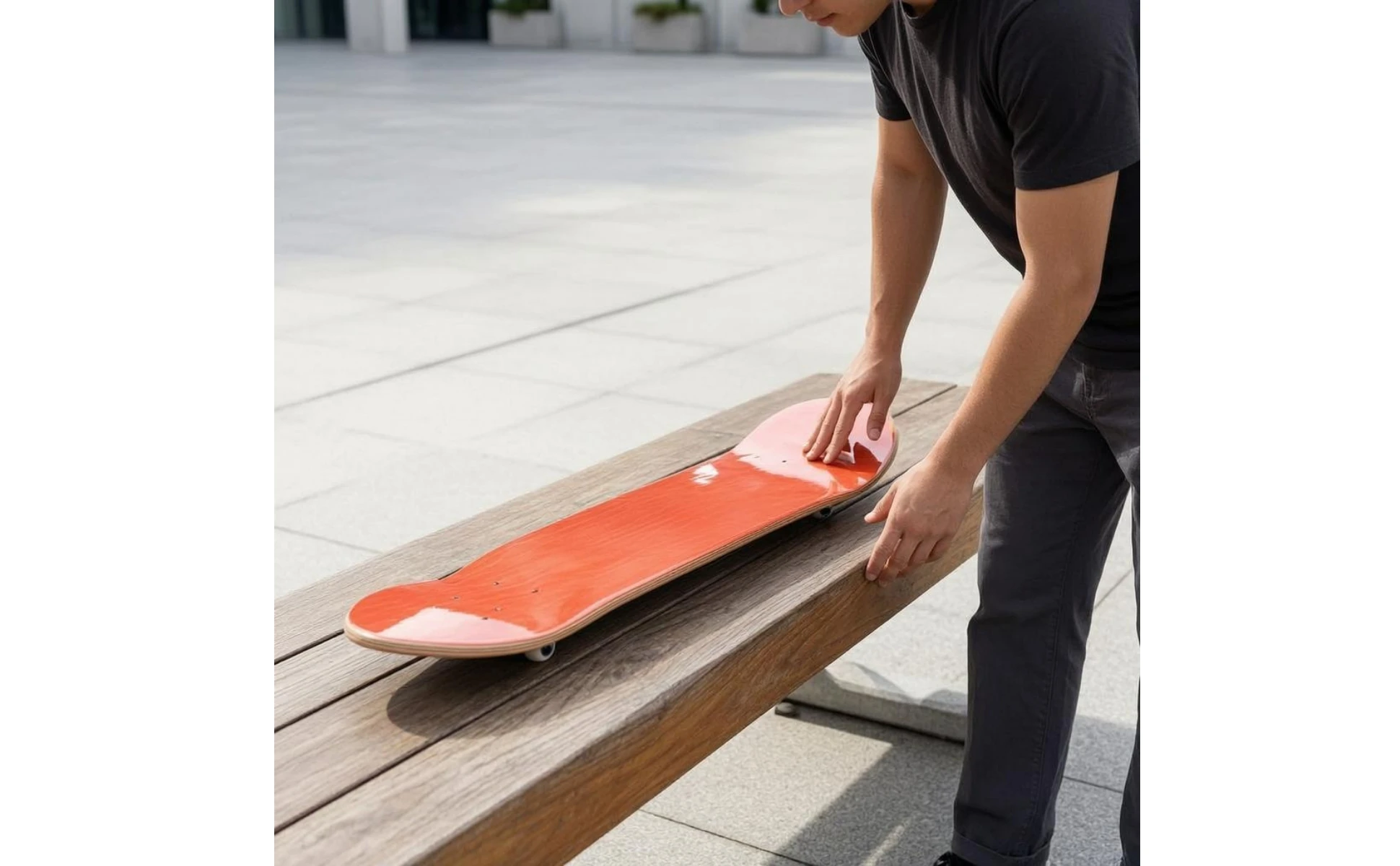 Canadian Maple Skateboard Deck Pre-Drilled Double-Kick Skateboard Deck Sports Gear Symmetrical Rounded Nose and Tail