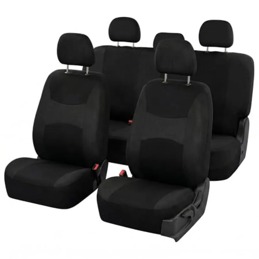 

Universal Car Seat Covers Full Set for SUV Truck Sedan Vans All-Purpose Cloth Seat Cover Set Airbag Compatible Washable Split B