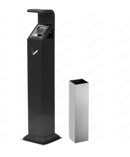 Outdoor Standing Ashtray, Stainless Steel Cigarette Ash Bin with Butt Collector for Smoking Area