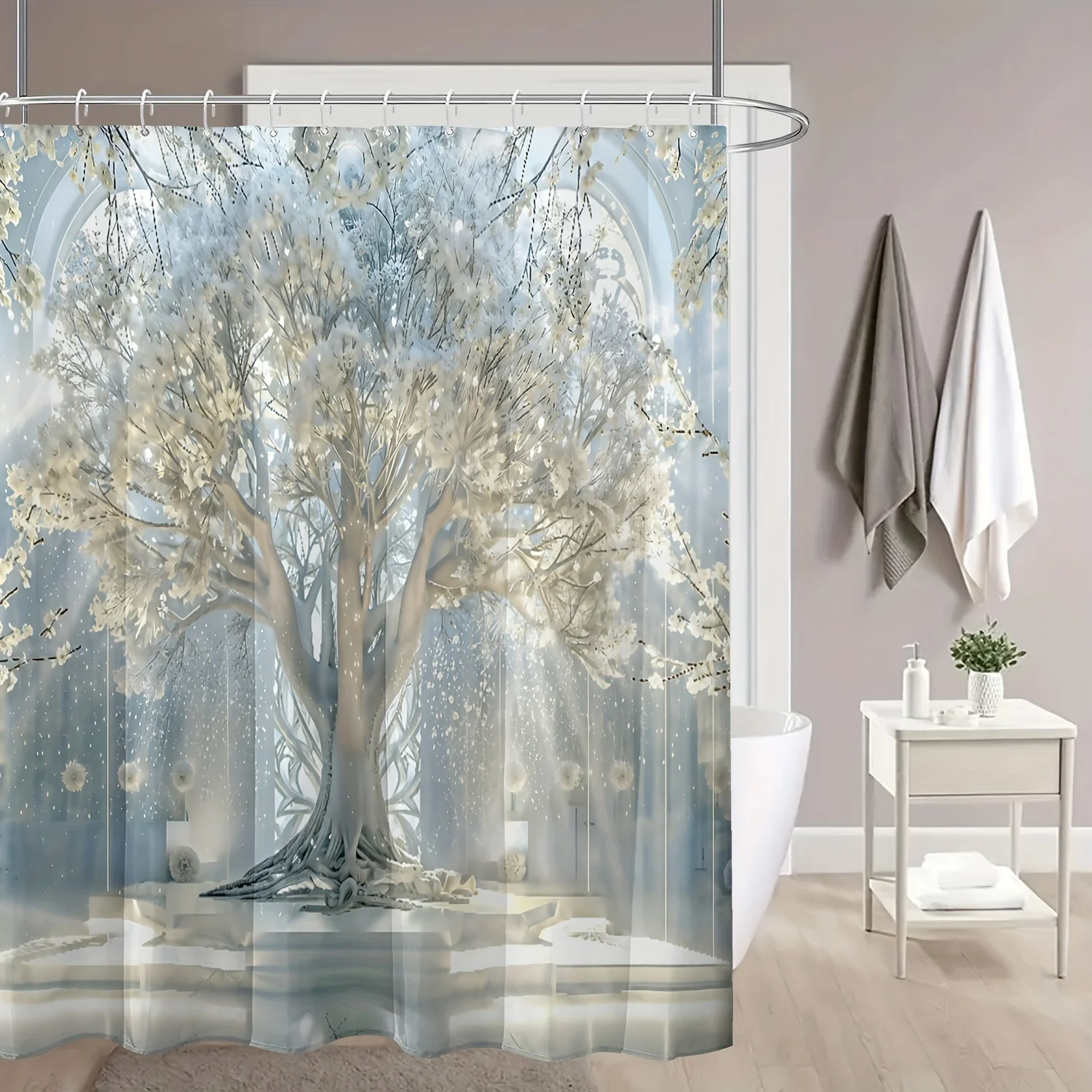 Misty Forest Tapestry - Serene Tree and Fog Wall Hanging for Living Room, Bedroom Decor - Tranquil and Nature-Inspired