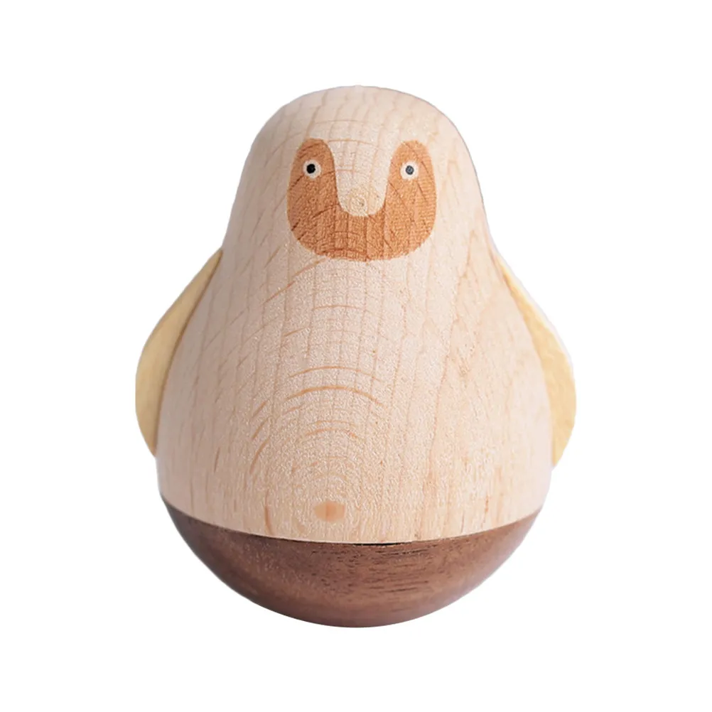 

Wooden Cartoon Animal Tumbler Desktop Decoration Set Handmade Resin Craft Unique Shape Steady Base Office Car Home Ornament Kids