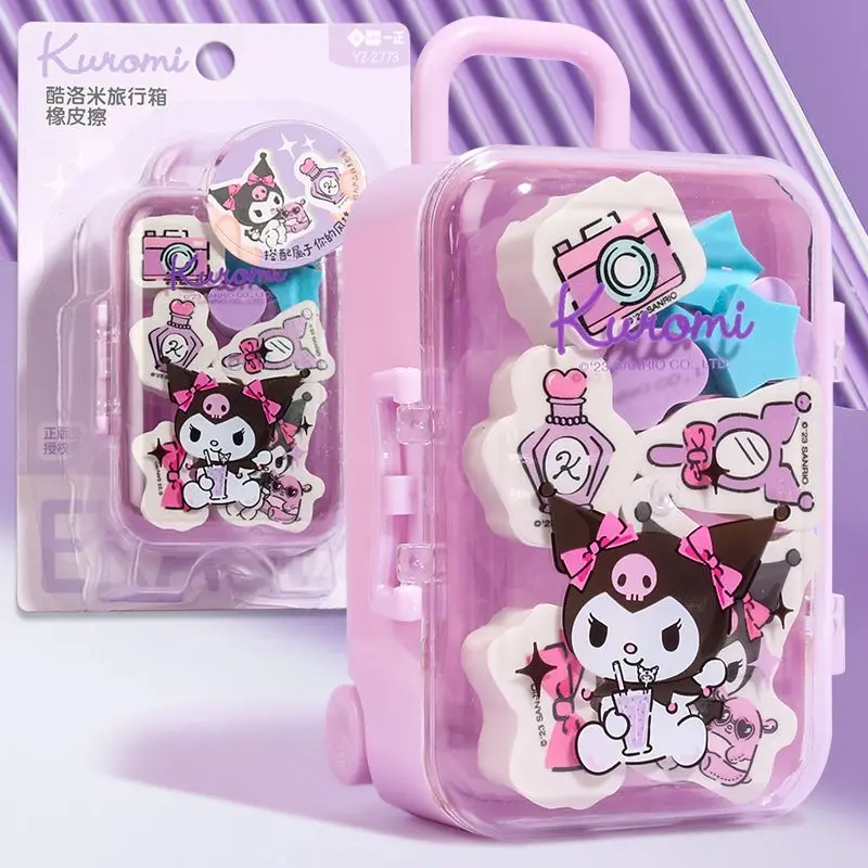 Śliczna gumka Sanrio Kawaii Mymelody Kuromi Hello Kitty Student Cartoon Press gumki szkolne kreatywne artykuły papiernicze