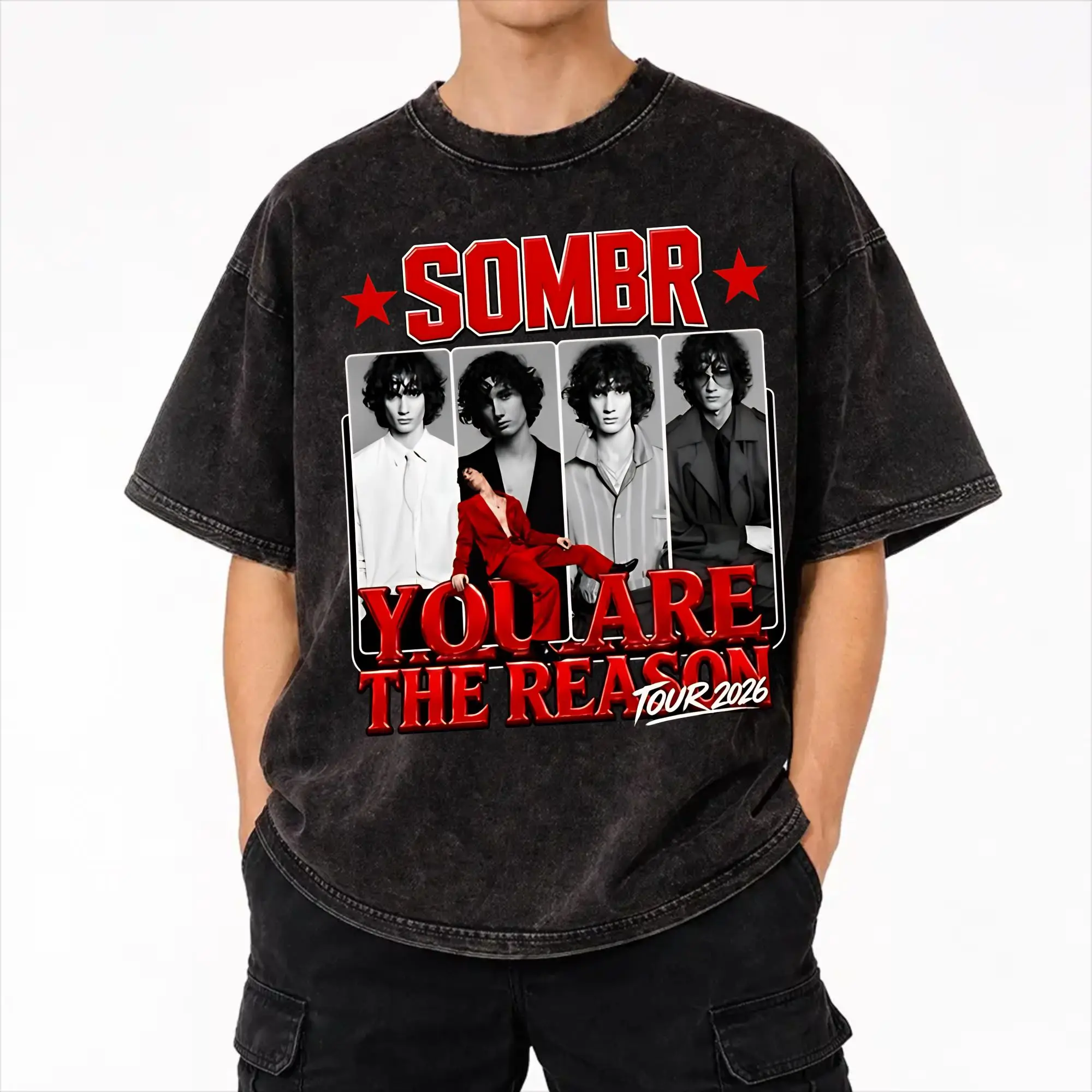 Summer Sombr Youare The Reason World Tour 2026-2027 Washed Shirt Accessories Oversize T-Shirt  for Men Women Tee Shirt