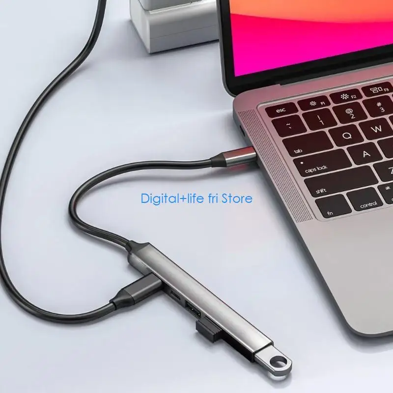 E06D Convenient Type C HUBs Adapters with USB Type C Data Transfer, and PD60W Charging for PC Laptop