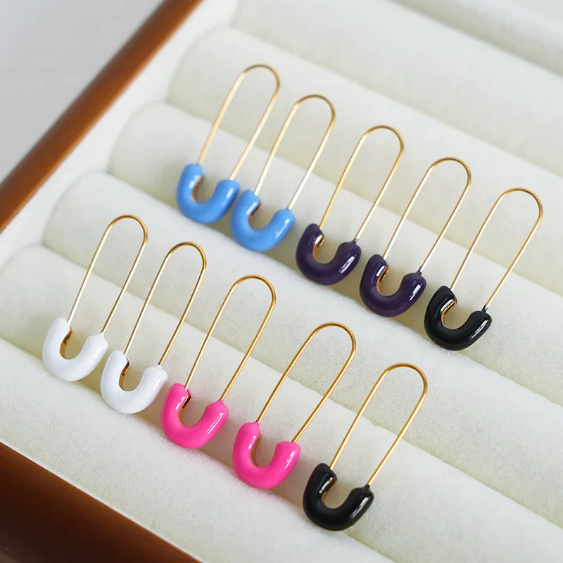 Colorful Oil Drop Original Interesting Earrings Women Stainless Steel Hoop Earrings Female Personalized Accessories