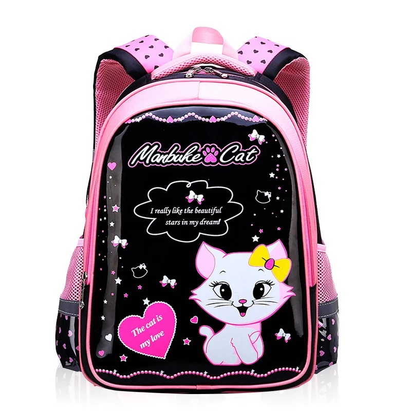 Süße Katze Mädchen Schult aschen Cartoon Muster Kind Rucksäcke Kinder Schule Rucksack Mädchen Tasche leichte Mädchen Mochi las Infantil