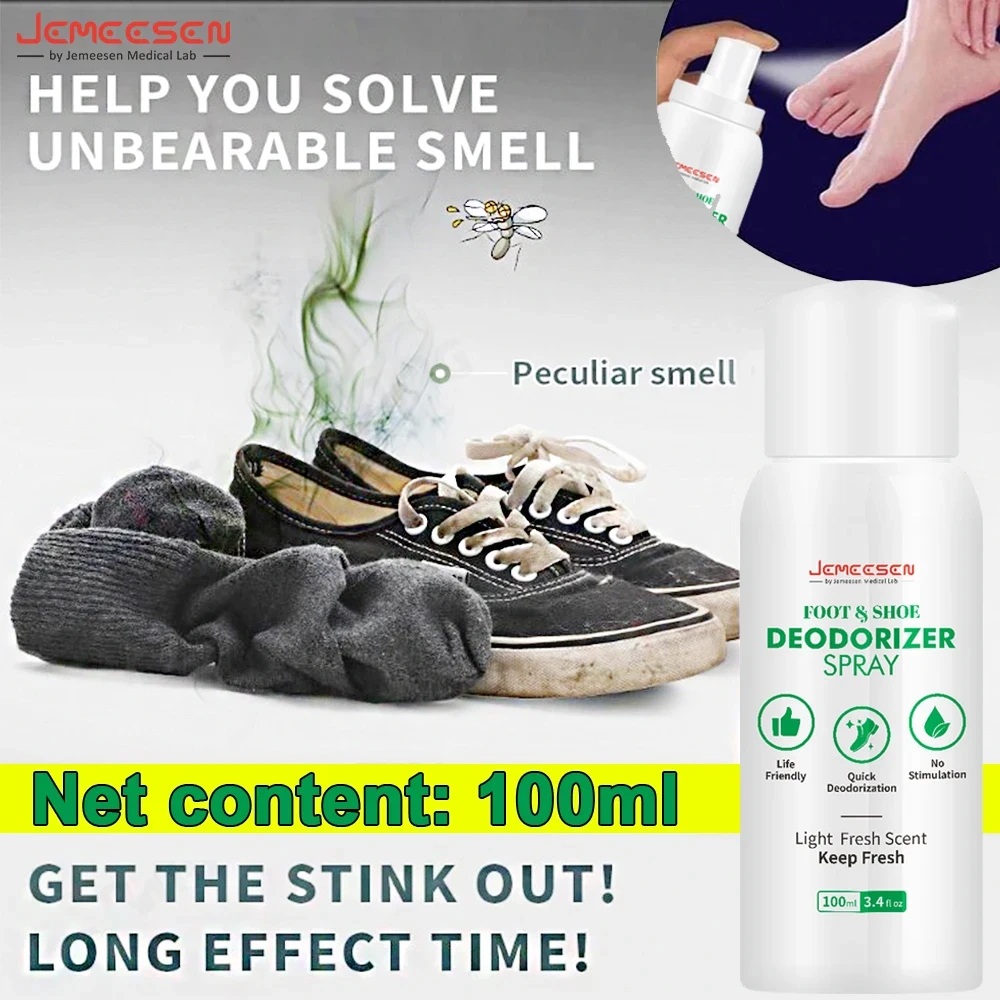 Jemeesen Foot Artifact Socks Foot Care Shoes & Foot Deodorization Spray Perfume Foot Odor Shoe Odor Deodorant Odor Removal Spray