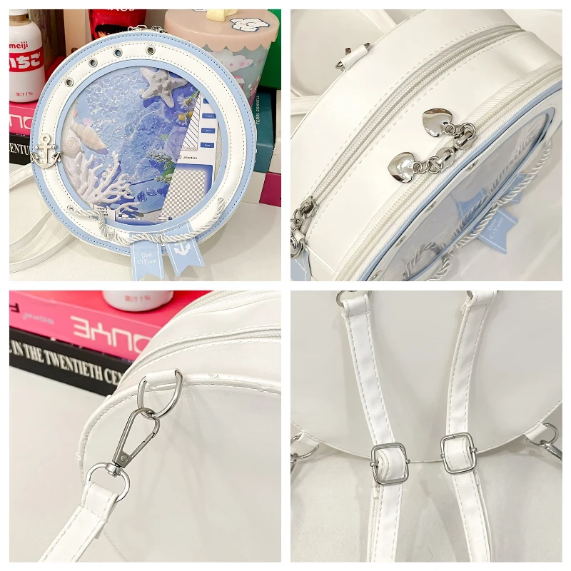 2025 جديد الحلو Y2k حقائب كتف الجمالية النساء Kawaii موضة حقائب ظهر غير رسمية العصرية شفافة السفر Crossbody Ita حقائب