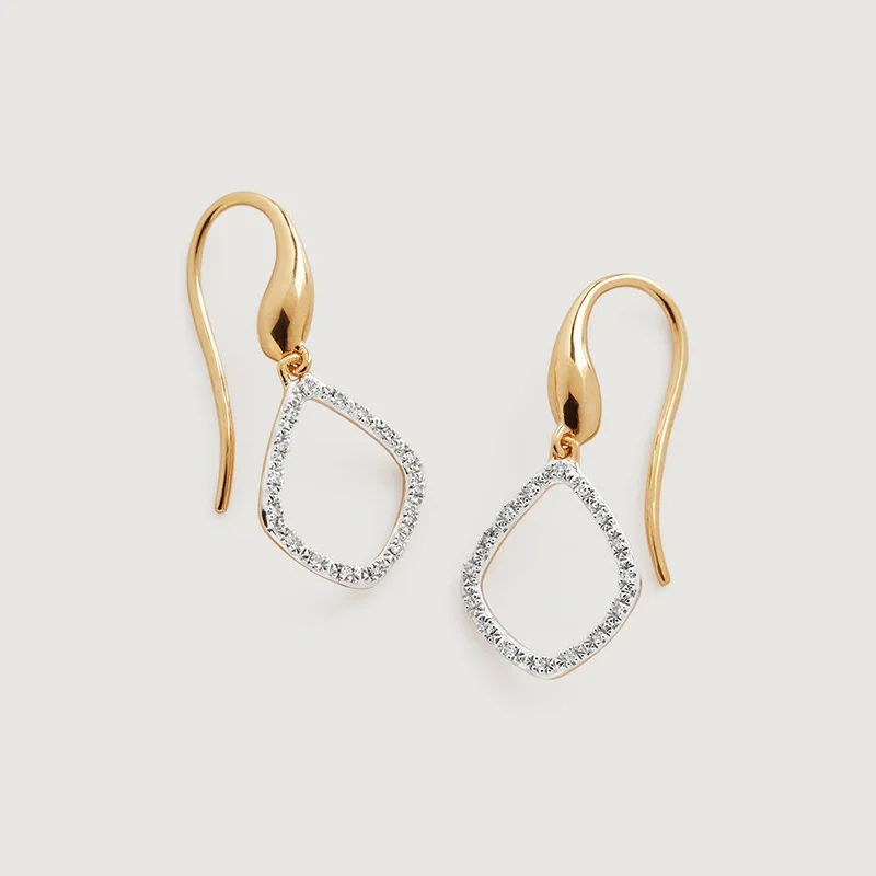 

Jenny&dave S925 Pure Silver Personalized Ear Hook With Diamond Inlay And Hollow Out Design Jewelry Earrings Women's