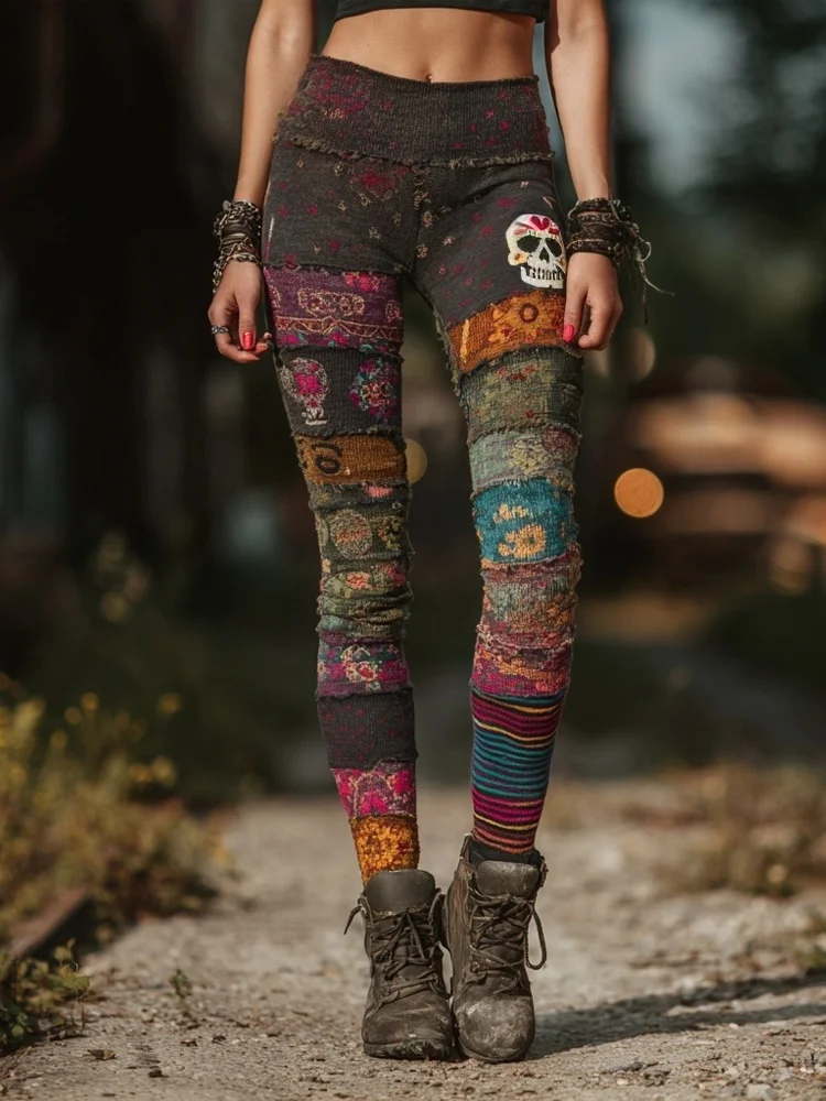 Y2K American Gothic Halloween Leggings Spooky Style Black Cat Striped 3D Printing Graphic Pants Slim Fit Women Girls Autumn