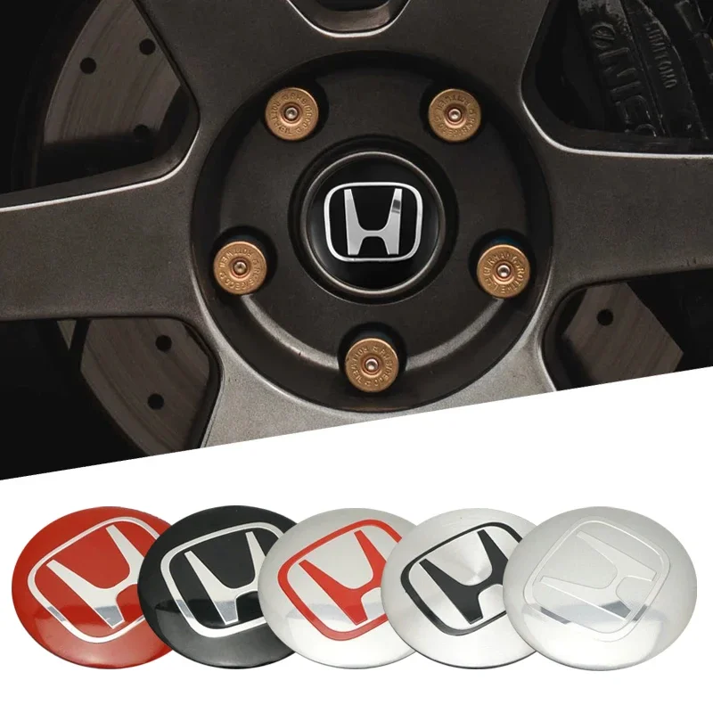 4pcs 56mm Car Wheel Center Hub Cap Badge Emblem Decal Wheel Sticker For Honda Civic Accord Fit City Vezel CRV Odyssey Pilot Jazz