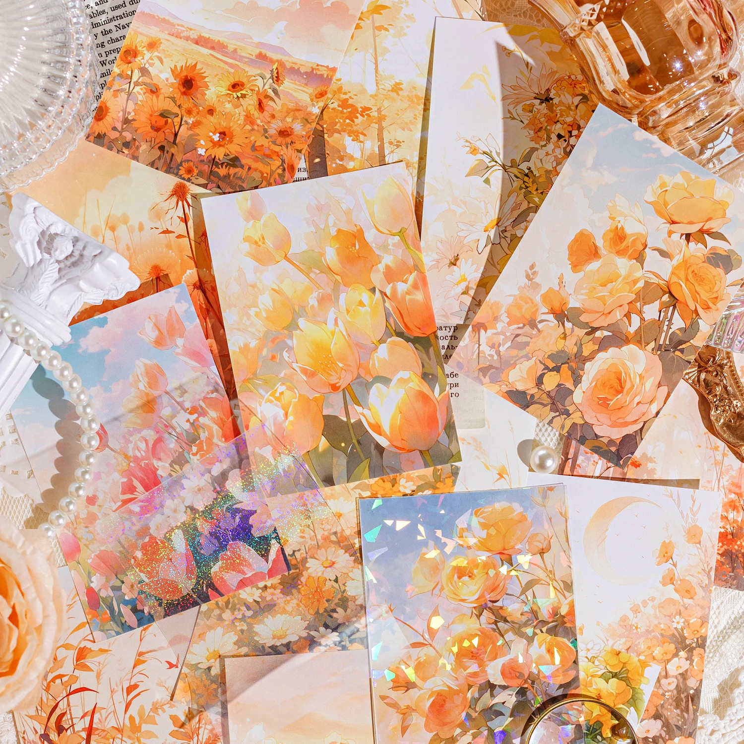 32 pcs Vintage Plant Flower Material Sticker Set Creativity Background paper Diy Diary Album Scrapbooking supplies