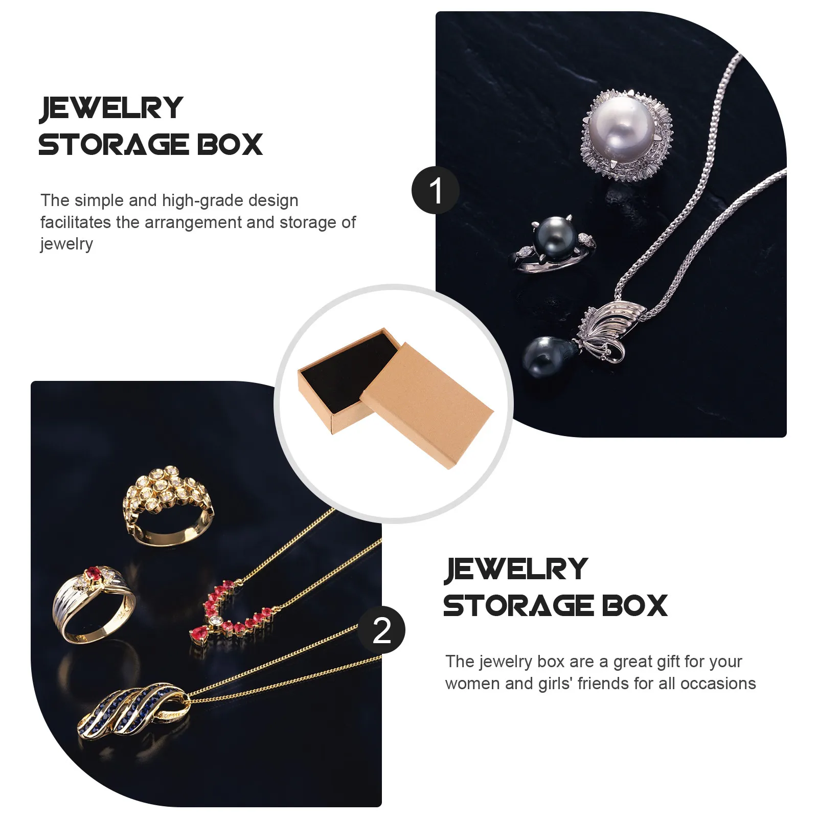 24Pcs Jewelry Paper Boxes Storage Case Simple High Grade Portable Organizer Gift Packaging for Rings Necklaces Bracelets