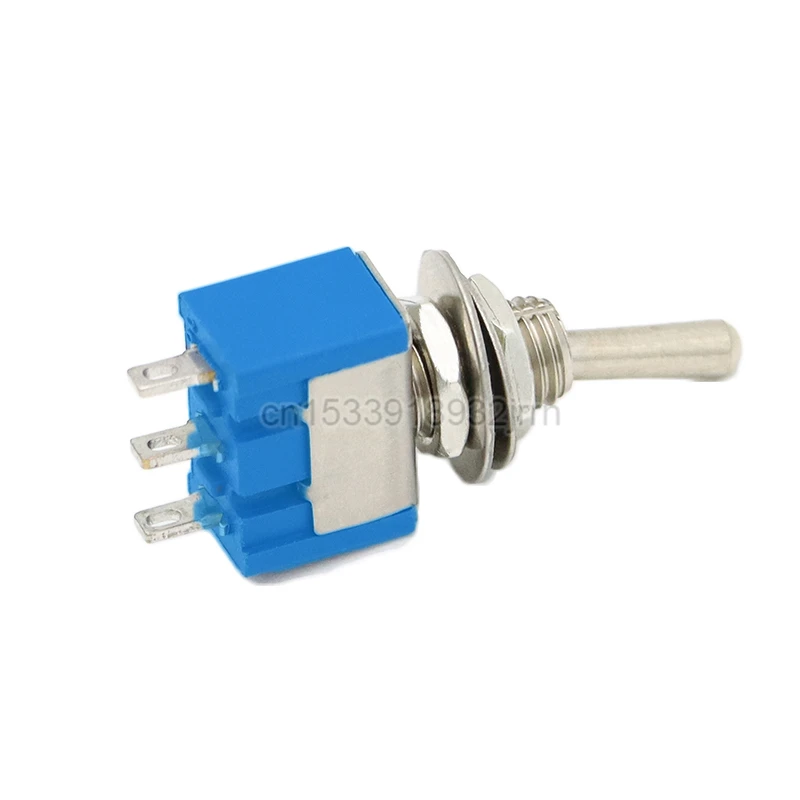 5Pcs Light Blue Toggle Switch ON-OFF-ON / ON-OFF 3Pin 6Pin 3 Position Latching MTS-102 MTS-202 AC 125V/6A 250V/3A Waterproof Cap