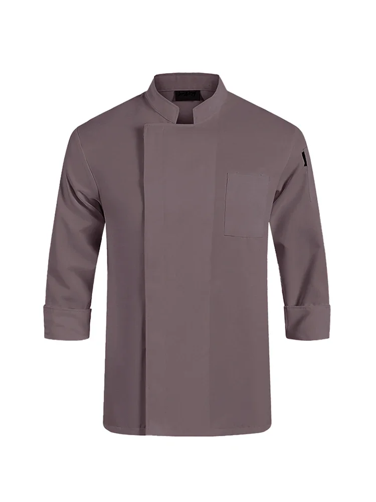 

Newest Solid Mens Chef Jacket Long Sleeve cooking Coat Restaurant Bakery Catering Work Wear uniform Women Kitchen Cook Clothing